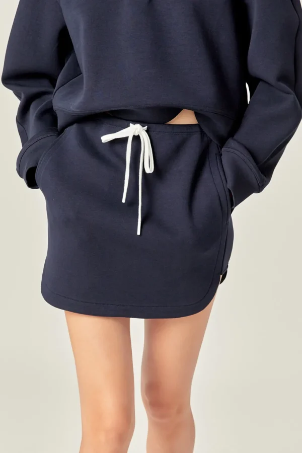 ENGLISH FACTORY Matching Sets | Skirts*- Polo Scuba Skirt NAVY