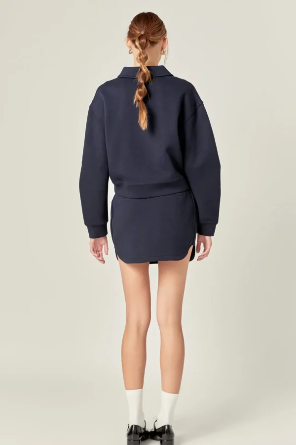 ENGLISH FACTORY Matching Sets | Skirts*- Polo Scuba Skirt NAVY