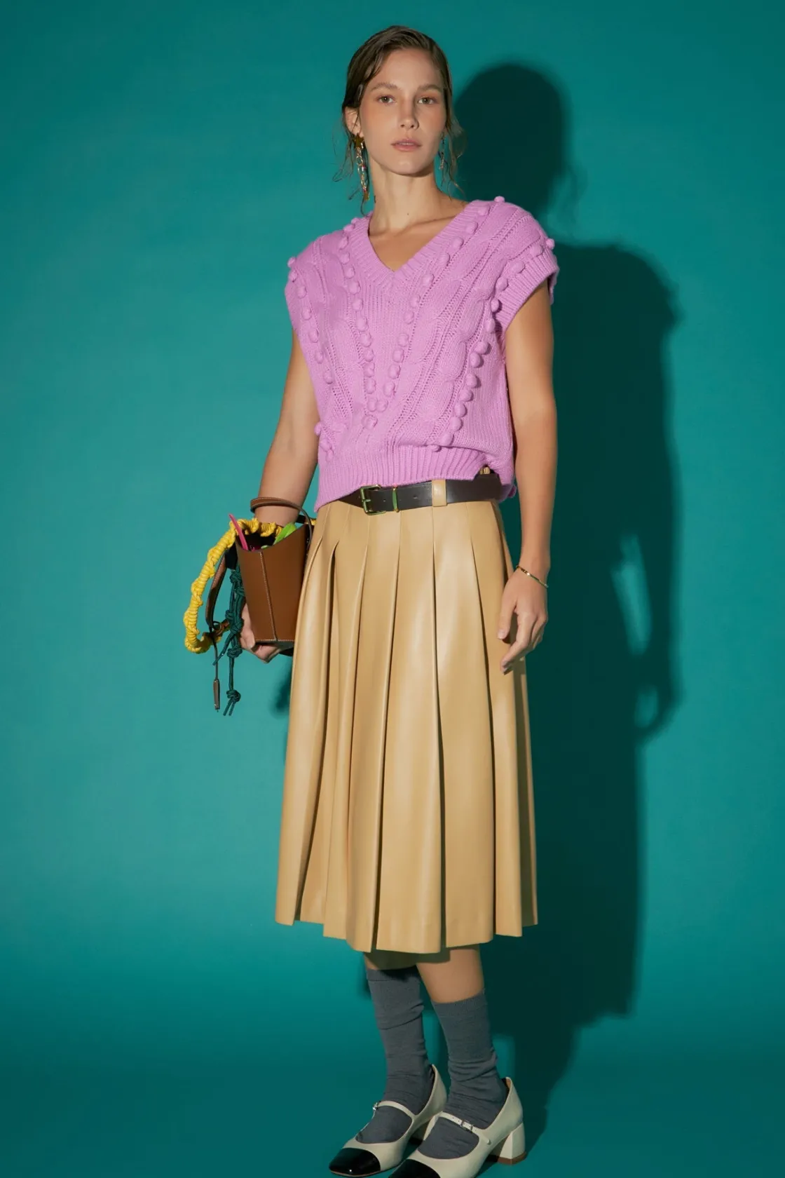 english_factory__pom_pom__1-3.webp ENGLISH FACTORY Sweaters & Knits | Tops*- Pom Pom Vest PINK