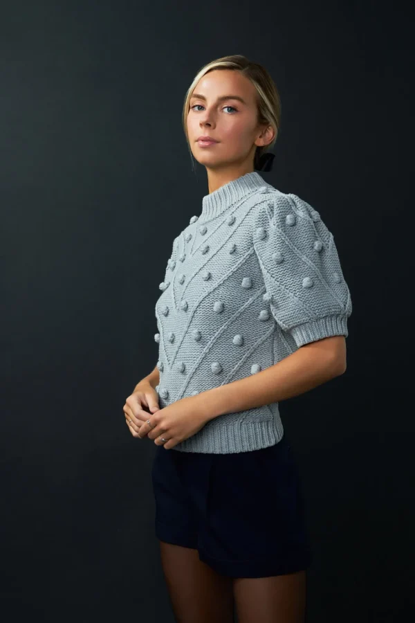 ENGLISH FACTORY Sweaters & Knits | Tops*- Pom Pom Puff Sleeve Sweater