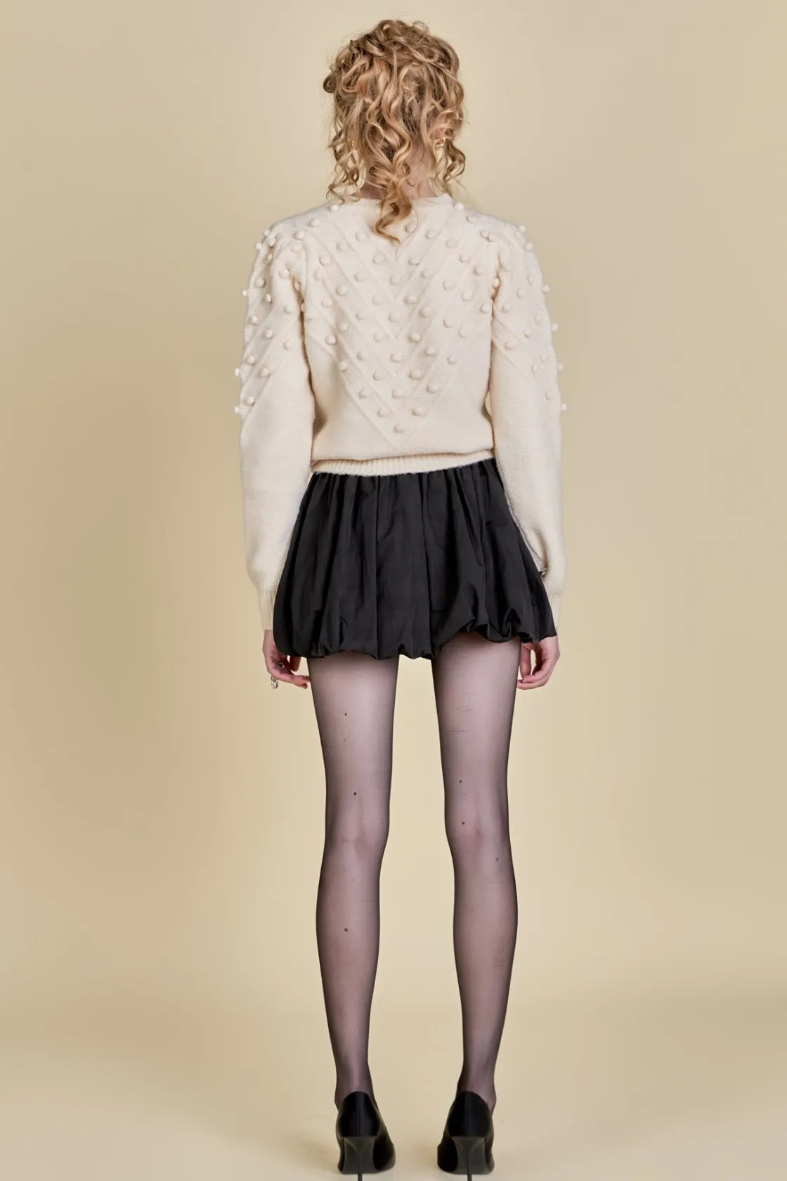 english_factory__pom_pom__2-2.webp ENGLISH FACTORY Sweaters & Knits | Tops*- Pom Pom Detail Long Sleeve Sweater IVORY