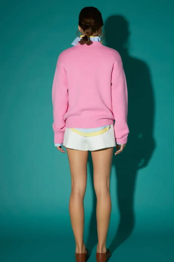 ENGLISH FACTORY Sweaters & Knits | Tops*- Pom Pom Heart Sweater PINK