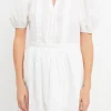 ENGLISH FACTORY White Dresses | Tops*- Poplin Bib Fit & Flare Dress WHITE
