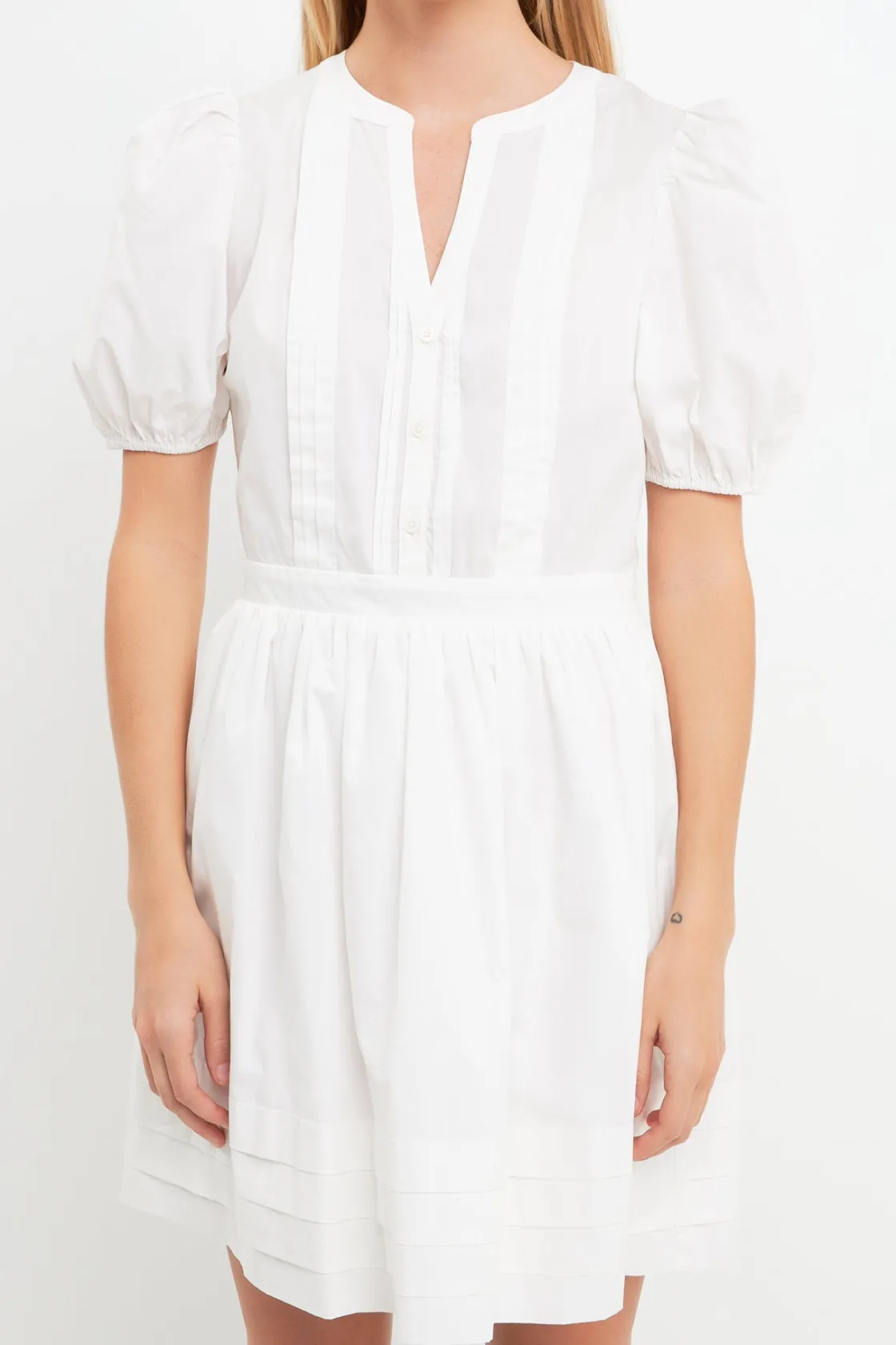 english_factory__poplin_b_0.webp ENGLISH FACTORY White Dresses | Tops*- Poplin Bib Fit & Flare Dress WHITE