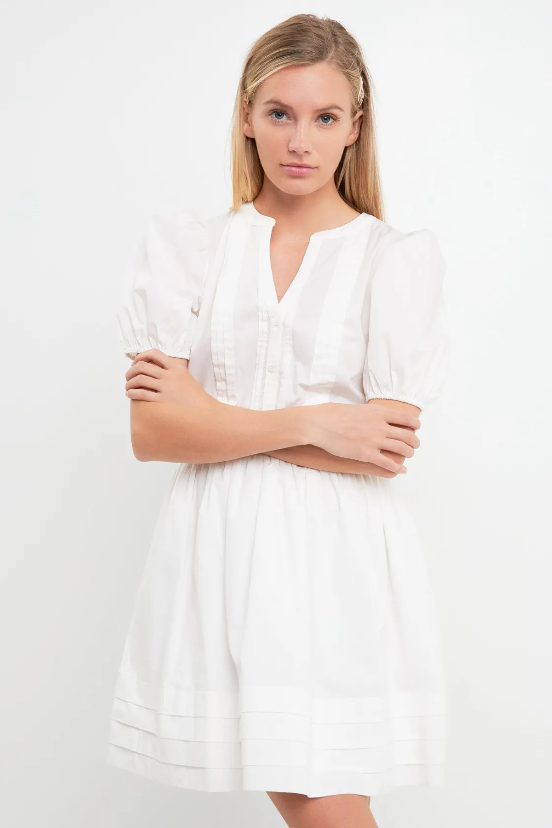 english_factory__poplin_b_3.webp ENGLISH FACTORY White Dresses | Tops*- Poplin Bib Fit & Flare Dress WHITE