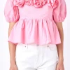 ENGLISH FACTORY Tops*- Poplin Corsage Top