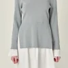 ENGLISH FACTORY Sweaters & Knits | Tops*- Poplin Combo Knit Mini Dress