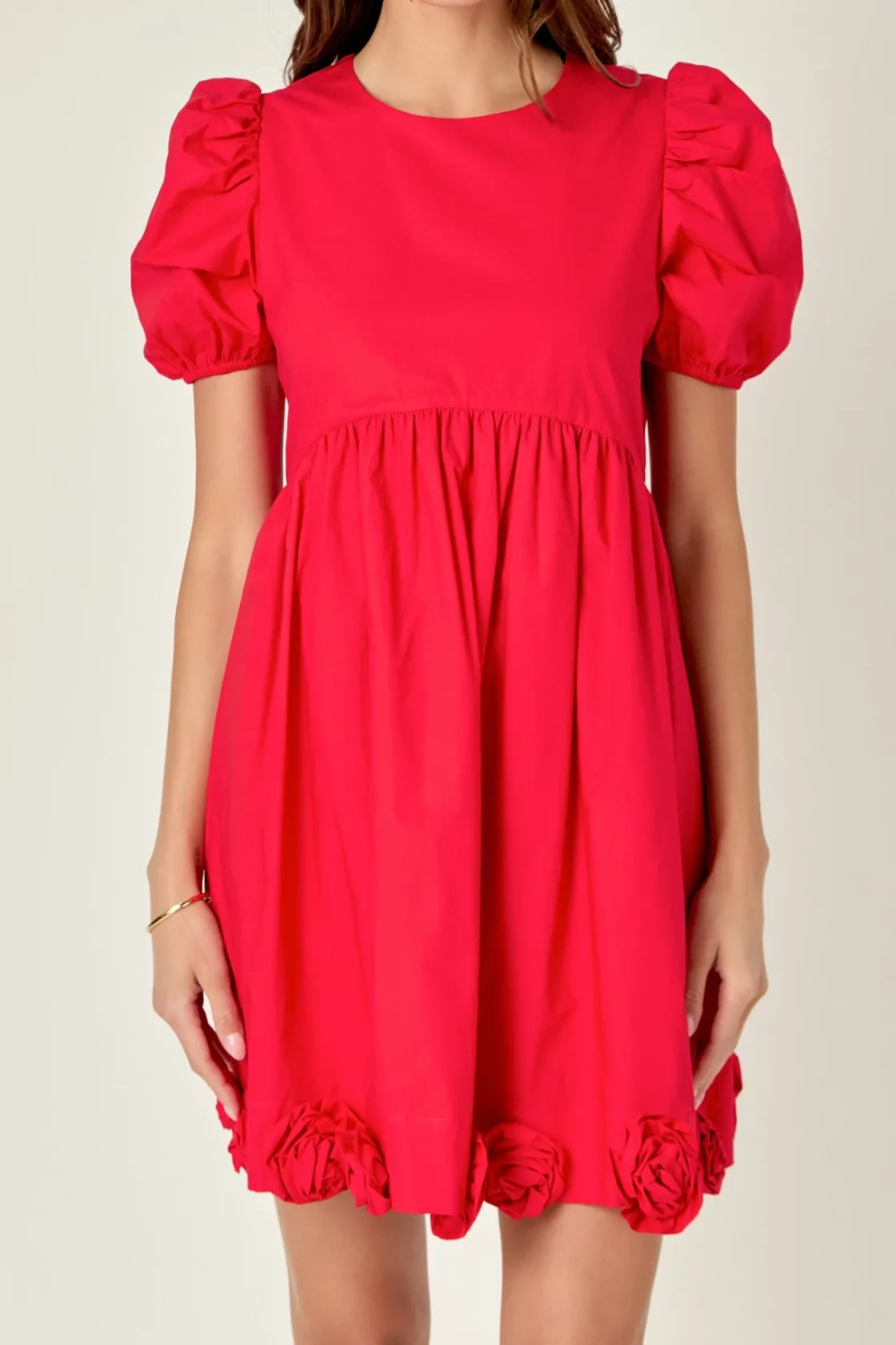 english_factory__poplin_c_0-3.webp ENGLISH FACTORY Puff Sleeve | Tops*- Poplin Corsage Mini Dress