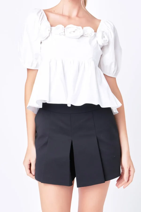 ENGLISH FACTORY Tops*- Poplin Corsage Top