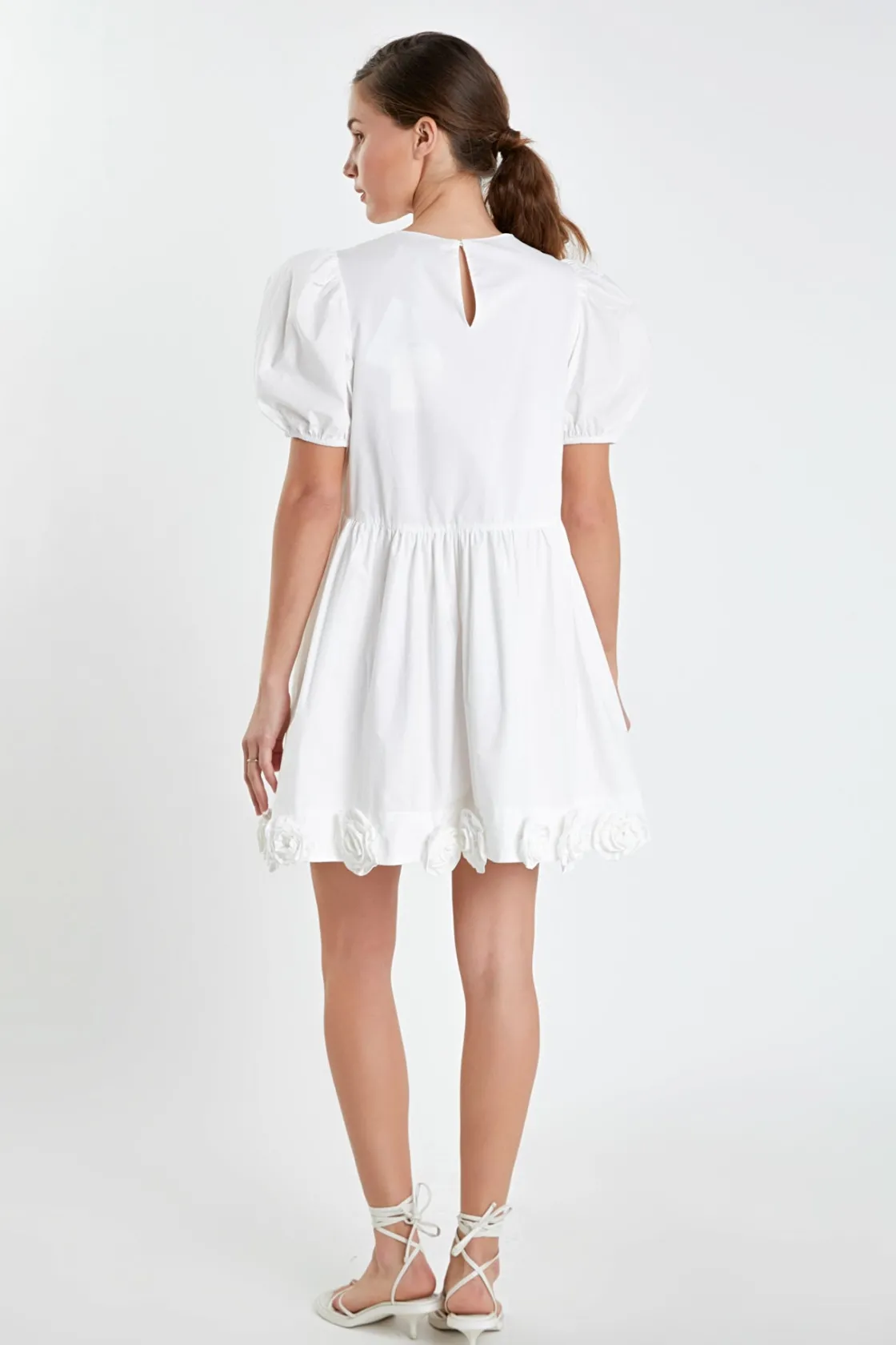 english_factory__poplin_c_12-2.webp ENGLISH FACTORY Puff Sleeve | Tops*- Poplin Corsage Mini Dress
