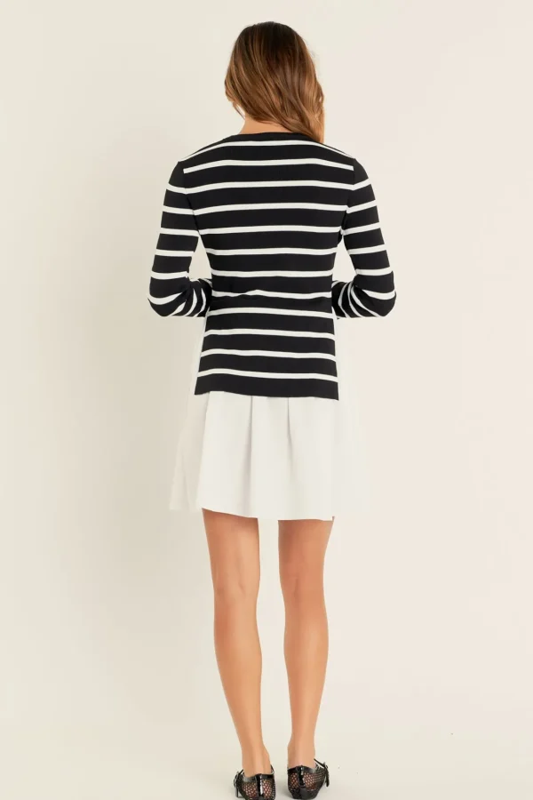ENGLISH FACTORY Sweaters & Knits | Tops*- Poplin Combo Knit Mini Dress