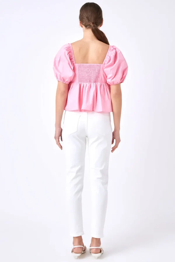 ENGLISH FACTORY Tops*- Poplin Corsage Top