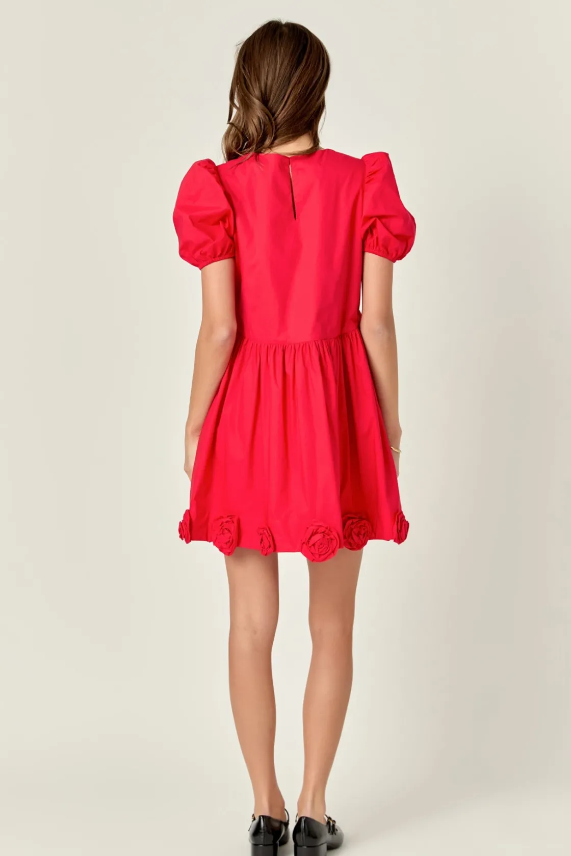 english_factory__poplin_c_2-3.webp ENGLISH FACTORY Puff Sleeve | Tops*- Poplin Corsage Mini Dress