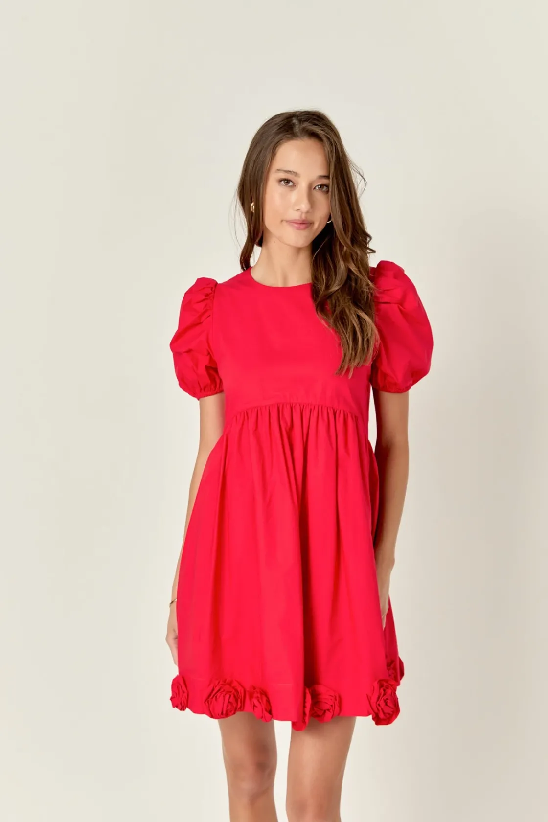 english_factory__poplin_c_3-3.webp ENGLISH FACTORY Puff Sleeve | Tops*- Poplin Corsage Mini Dress