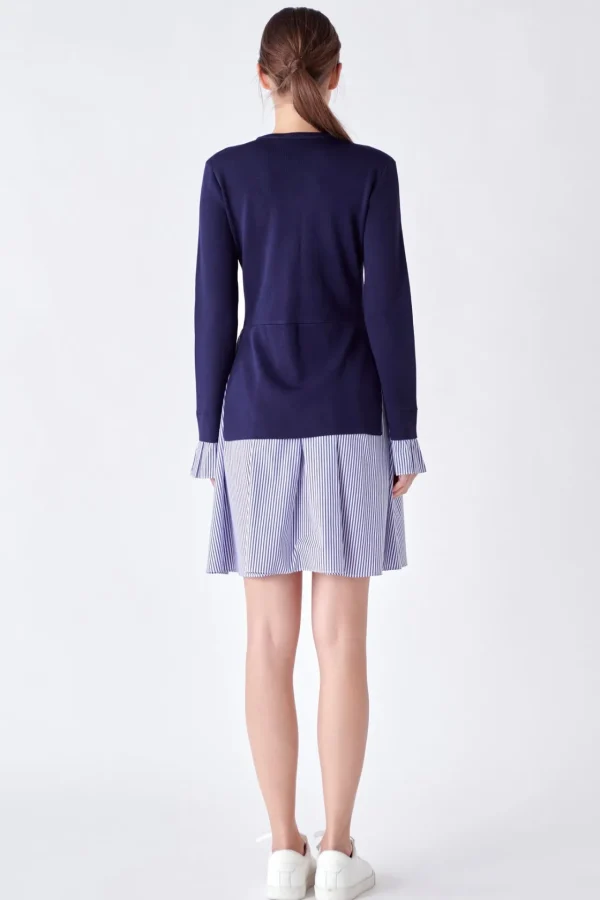 ENGLISH FACTORY Sweaters & Knits | Tops*- Poplin Combo Knit Mini Dress