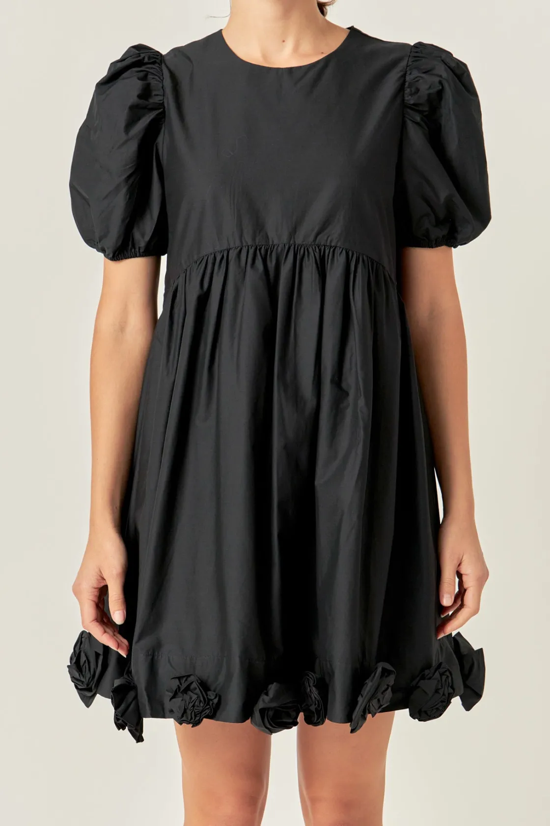 english_factory__poplin_c_5-2.webp ENGLISH FACTORY Puff Sleeve | Tops*- Poplin Corsage Mini Dress