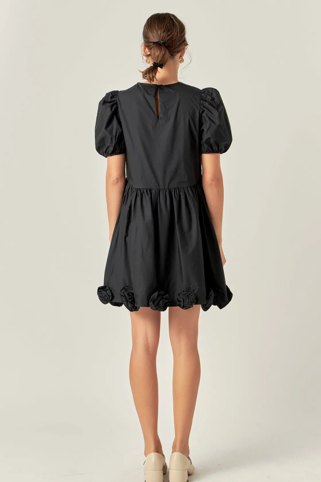 english_factory__poplin_c_7-2.webp ENGLISH FACTORY Puff Sleeve | Tops*- Poplin Corsage Mini Dress