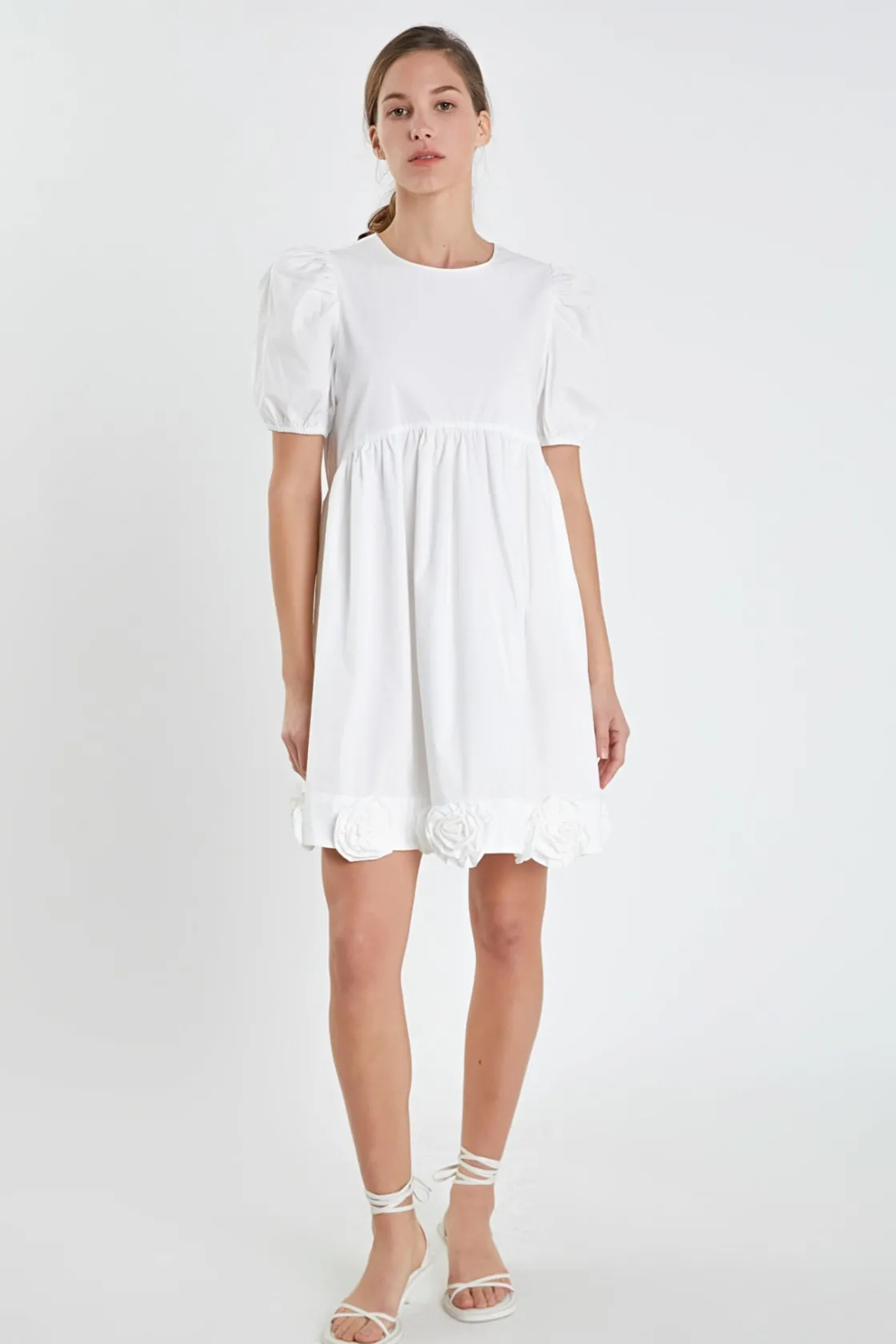 english_factory__poplin_c_9-2.webp ENGLISH FACTORY Puff Sleeve | Tops*- Poplin Corsage Mini Dress