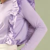 ENGLISH FACTORY Tops*- Poplin Ruffle Detail T-shirt