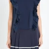 ENGLISH FACTORY Tops*- Poplin Ruffle Detail Sleeveless Top