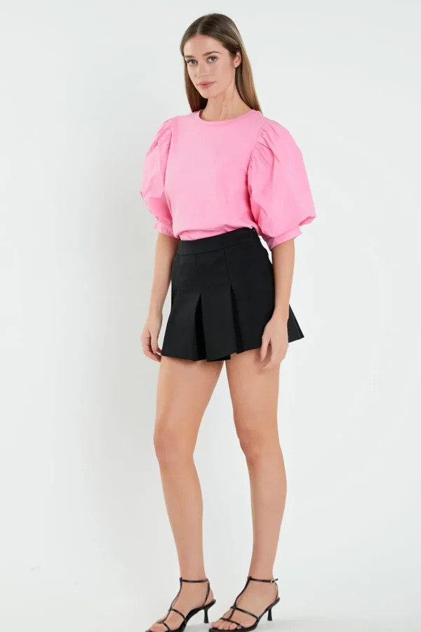 ENGLISH FACTORY Tops*- Poplin Sleeve Combo T-shirts