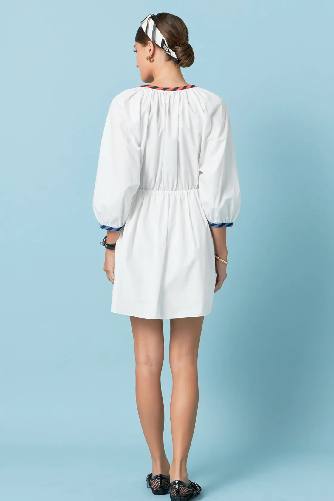english_factory__poplin_s_2-5.webp ENGLISH FACTORY Boho Dresses | White Dresses*- Poplin Shirt Dress with Striped Binding WHITE
