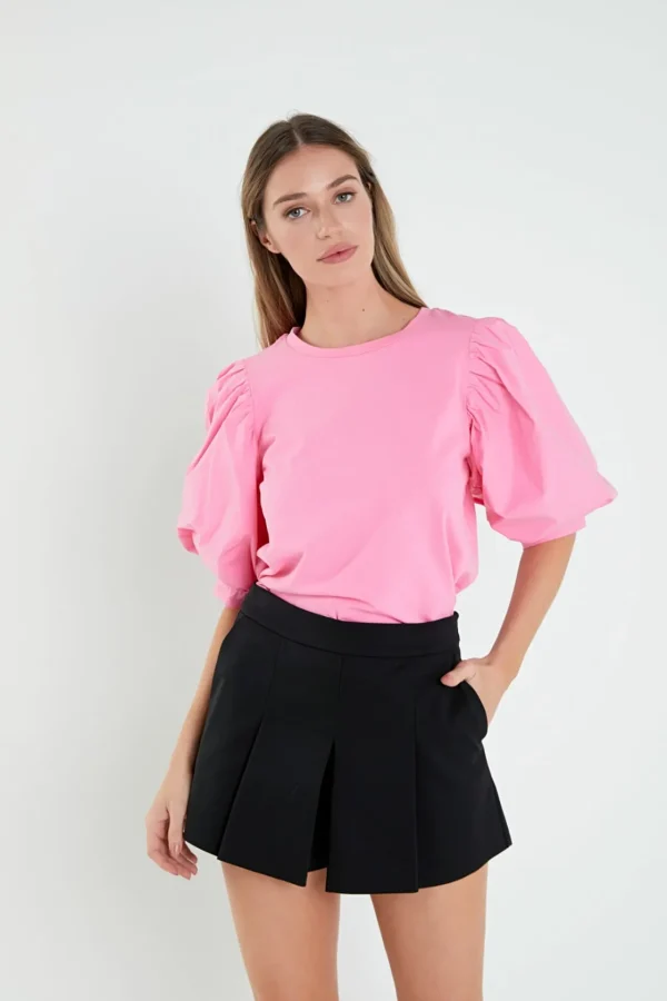 ENGLISH FACTORY Tops*- Poplin Sleeve Combo T-shirts