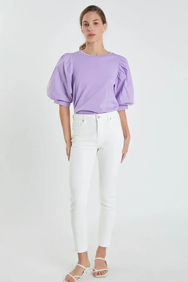 ENGLISH FACTORY Tops*- Poplin Sleeve Combo T-shirts