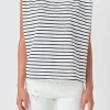 ENGLISH FACTORY Tops*- Power Shoulder Top WHITE/BLACK