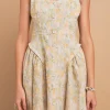 ENGLISH FACTORY Tops*- Premium Embroidered Linen Bustier Dress TANMULTI