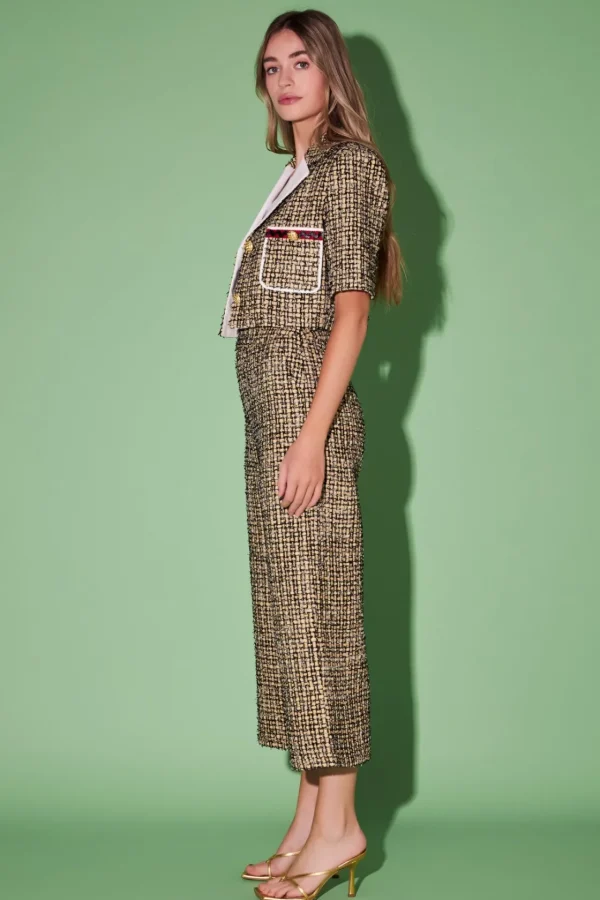ENGLISH FACTORY Matching Sets | Pants*- Premium Tweed Culottes YELLOW/BLACK