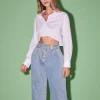 ENGLISH FACTORY Denim | Tops*- Premium Denim Cropped Trousers