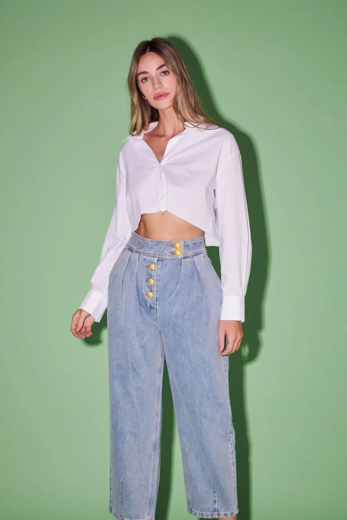 english_factory__premium__0-11.webp ENGLISH FACTORY Denim | Tops*- Premium Denim Cropped Trousers