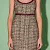 ENGLISH FACTORY Tweed Dresses | Tops*- Premium Tweed Mini Dress YELLOW/BLACK