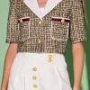 ENGLISH FACTORY Matching Sets | Jackets & Coats*- Premium Cropped Tweed Jacket YELLOW/BLACK