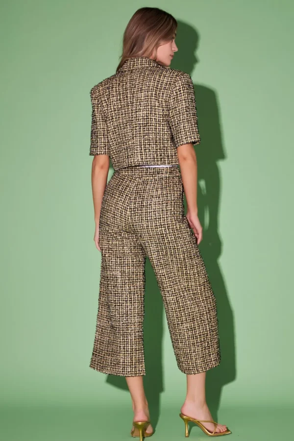 ENGLISH FACTORY Matching Sets | Pants*- Premium Tweed Culottes YELLOW/BLACK