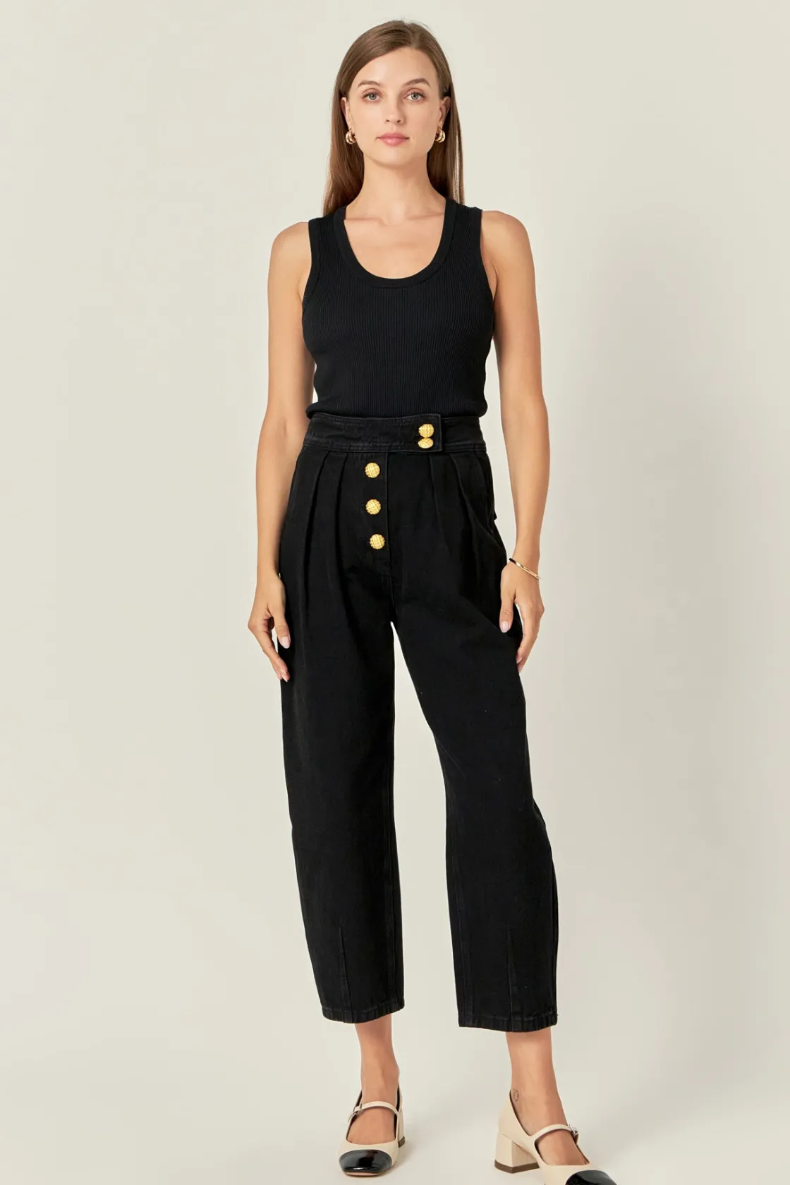 english_factory__premium__10-1.webp ENGLISH FACTORY Denim | Tops*- Premium Denim Cropped Trousers