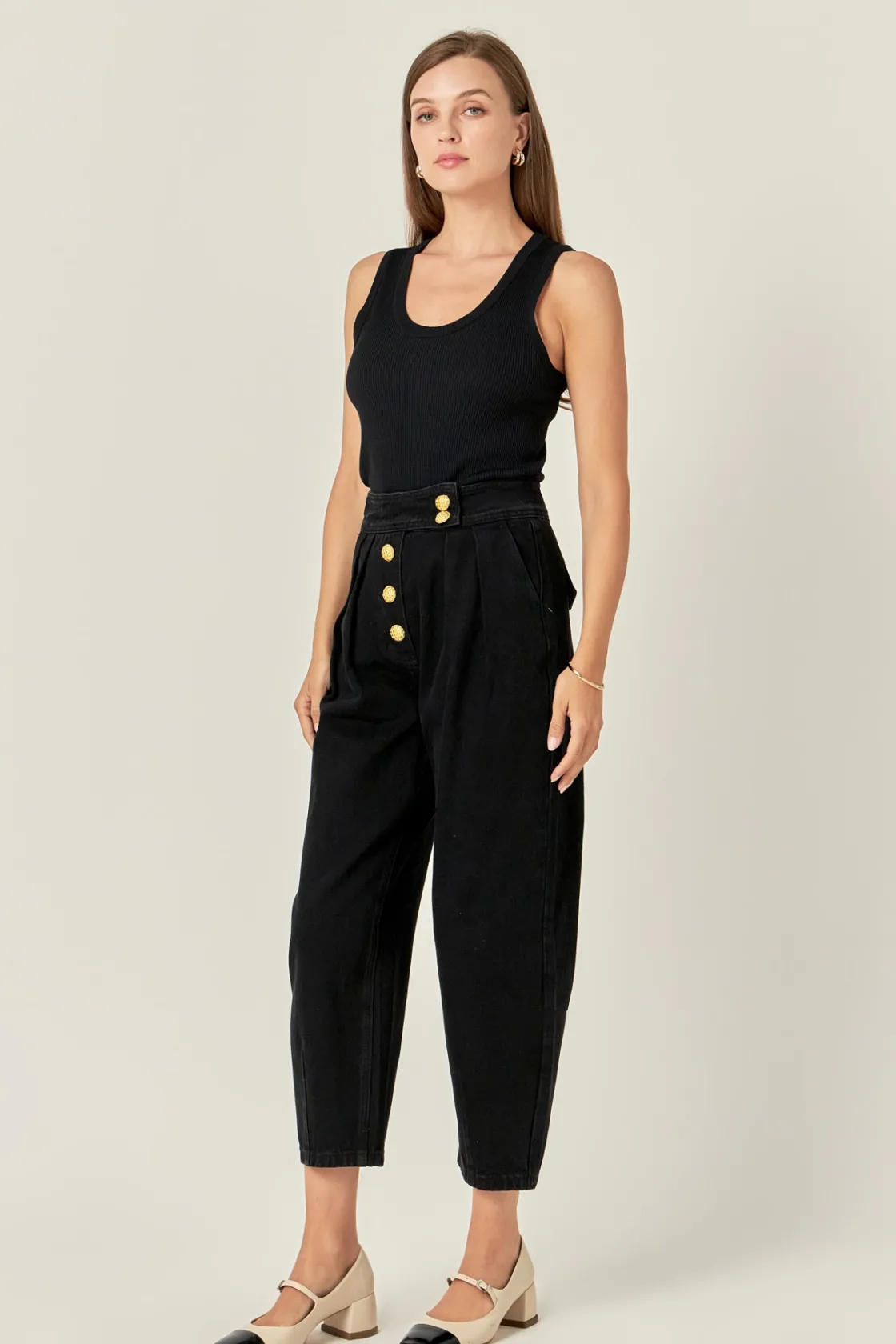 english_factory__premium__12-1.webp ENGLISH FACTORY Denim | Tops*- Premium Denim Cropped Trousers