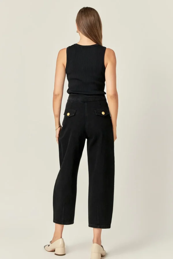 ENGLISH FACTORY Denim | Tops*- Premium Denim Cropped Trousers