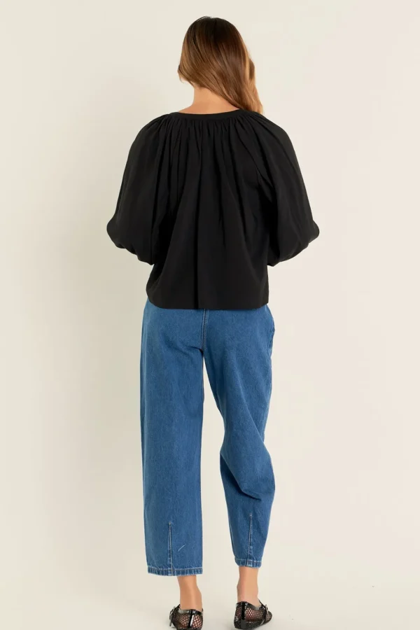 ENGLISH FACTORY Denim | Tops*- Premium Denim Cropped Trousers