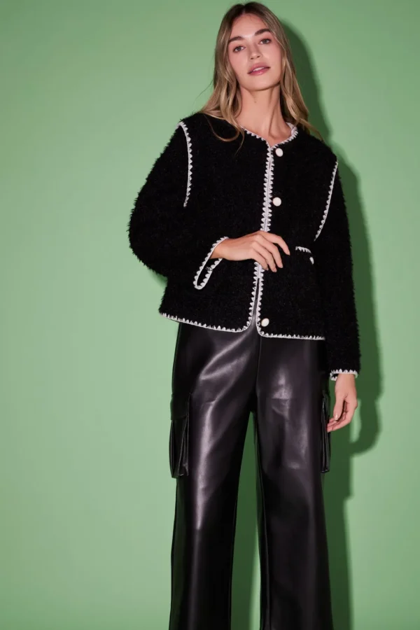 ENGLISH FACTORY Jackets & Coats | Tops*- Premium Faux Shearling Jacket