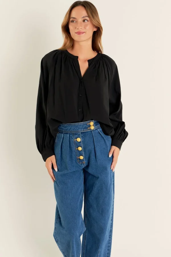 ENGLISH FACTORY Denim | Tops*- Premium Denim Cropped Trousers