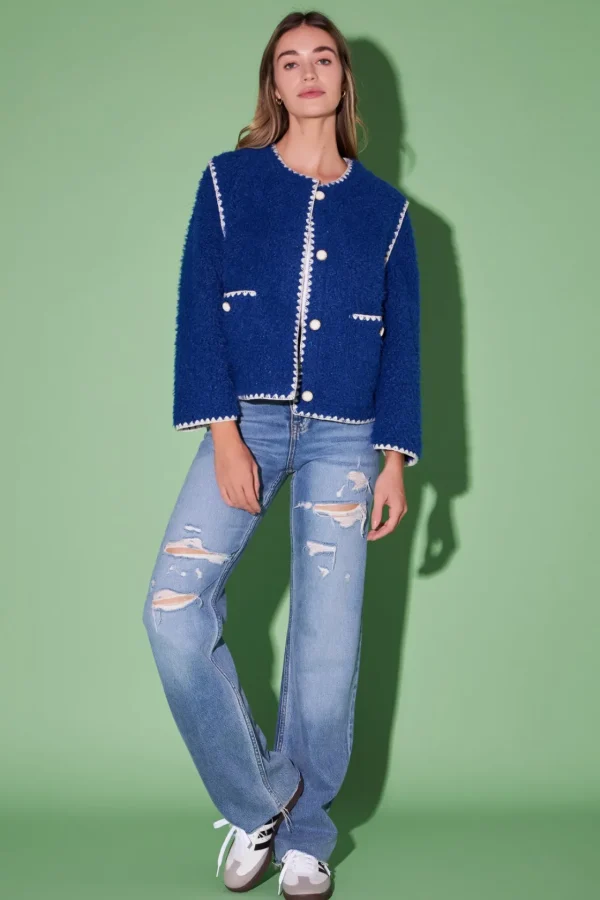 ENGLISH FACTORY Jackets & Coats | Tops*- Premium Faux Shearling Jacket