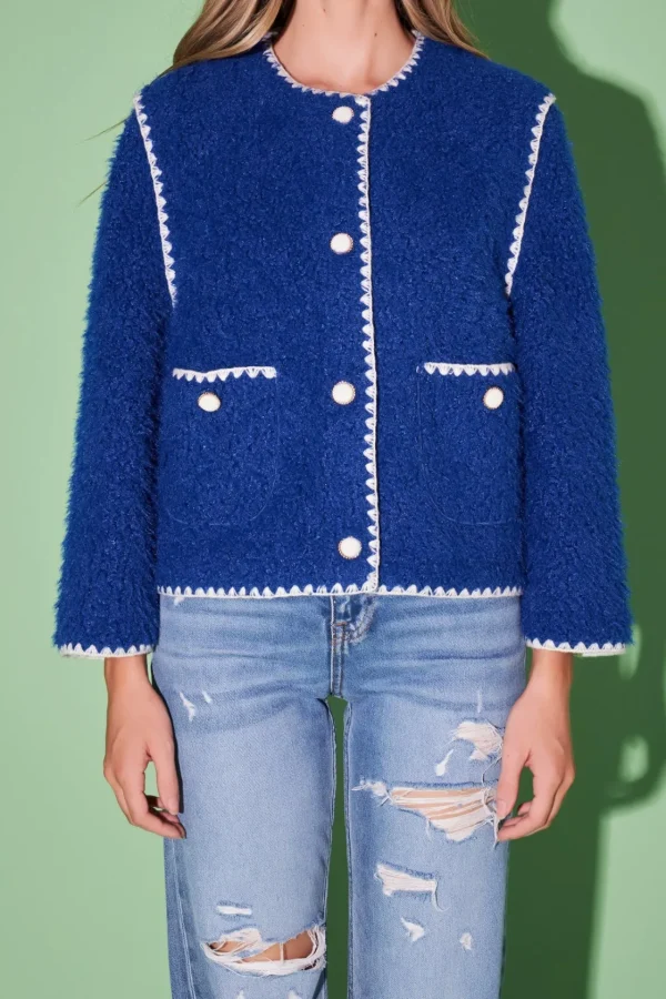 ENGLISH FACTORY Jackets & Coats | Tops*- Premium Faux Shearling Jacket