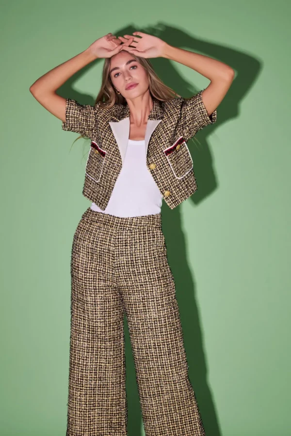 ENGLISH FACTORY Matching Sets | Pants*- Premium Tweed Culottes YELLOW/BLACK