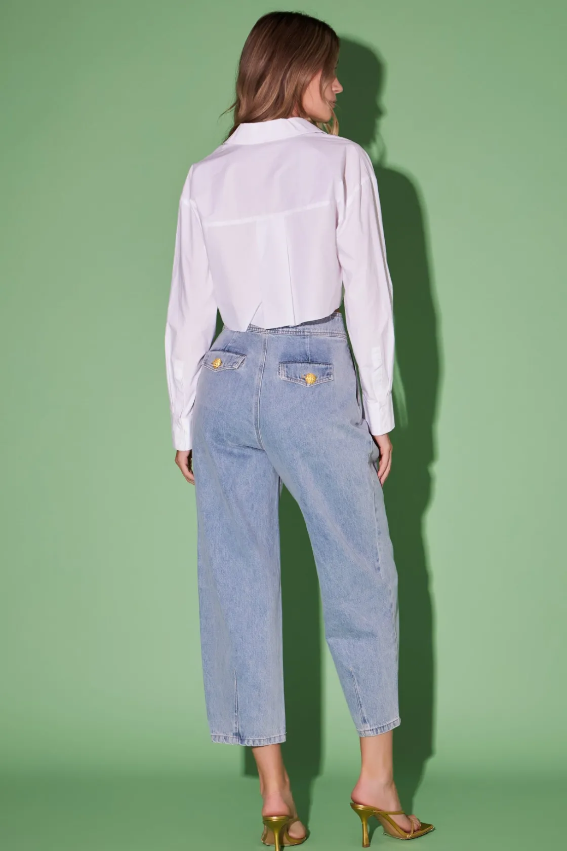 english_factory__premium__2-11.webp ENGLISH FACTORY Denim | Tops*- Premium Denim Cropped Trousers