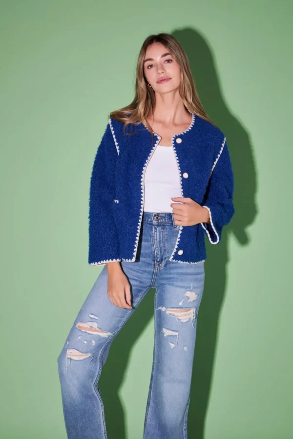 ENGLISH FACTORY Jackets & Coats | Tops*- Premium Faux Shearling Jacket
