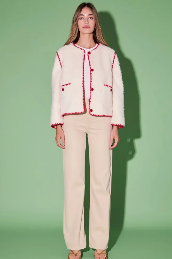 ENGLISH FACTORY Jackets & Coats | Tops*- Premium Faux Shearling Jacket