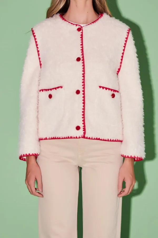ENGLISH FACTORY Jackets & Coats | Tops*- Premium Faux Shearling Jacket