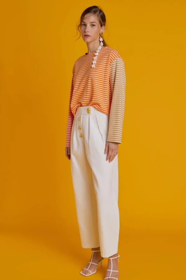ENGLISH FACTORY Denim | Tops*- Premium Denim Cropped Trousers